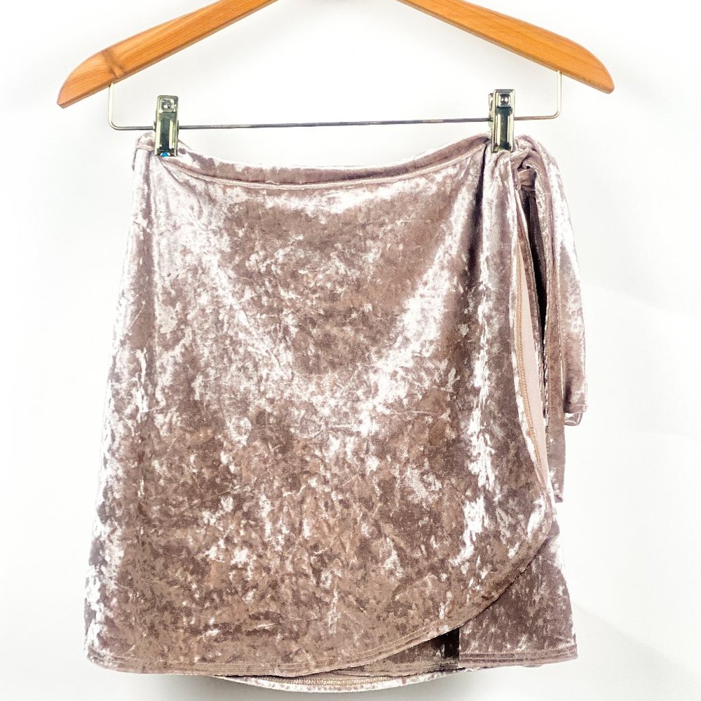 Lulus Velvet Wrap Mini Skirt